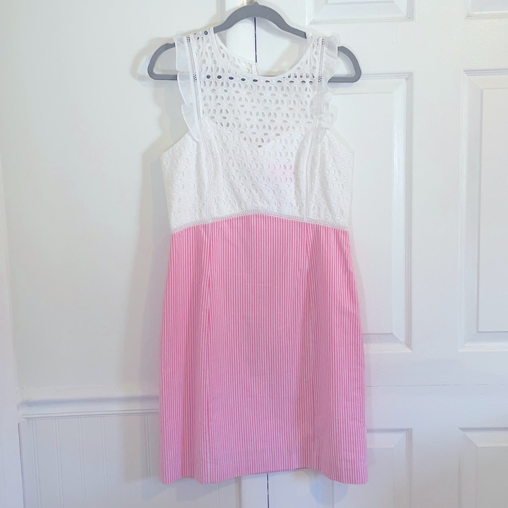Lilly Pulitzer- Size 10- Pink Tropica Seersucker Dress